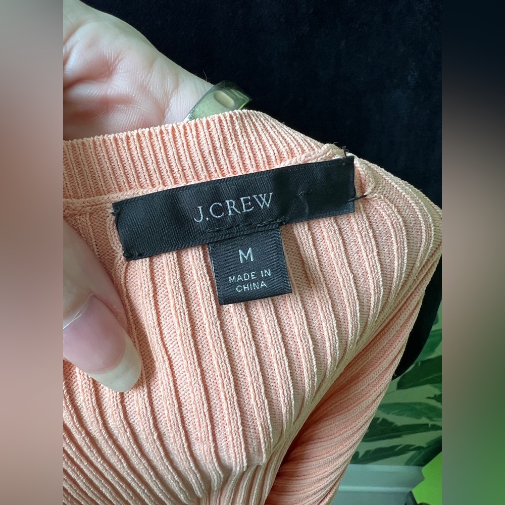 J Crew Supersculpt Ribbed Sweater Peach Orange Womens Medium - Picture 7 of 8